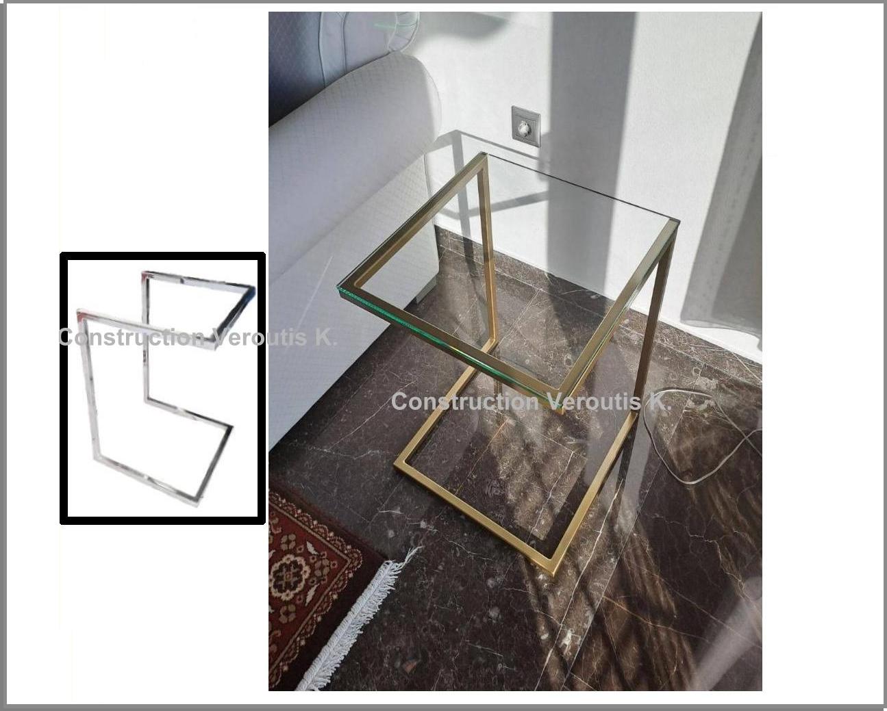 βαση χρωμιο για τραπεζακι σαλονιου